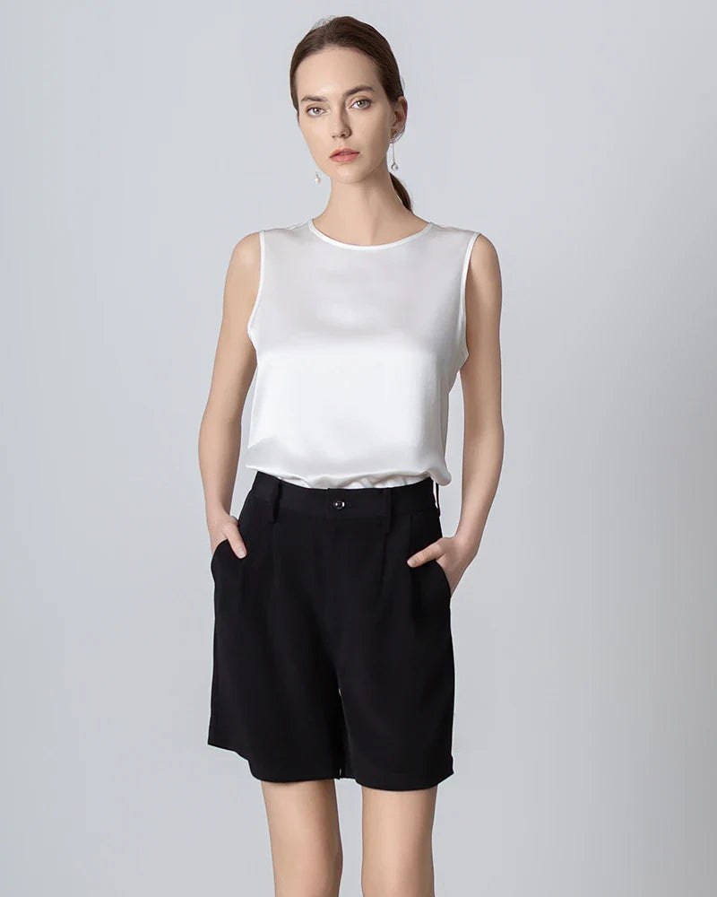 40 Momme Silk Bermuda Shorts Black