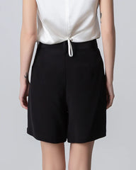 40 Momme Silk Bermuda Shorts Black