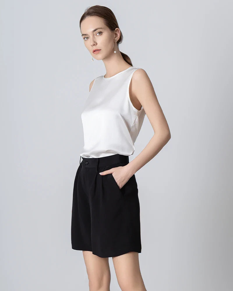 40 Momme Silk Bermuda Shorts Black