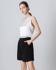 40 Momme Silk Bermuda Shorts Black