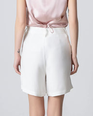 40 Momme Silk Bermuda Shorts White