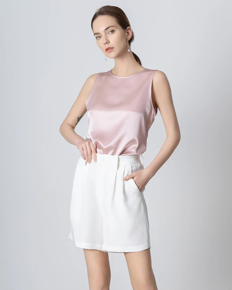 40 Momme Silk Bermuda Shorts White