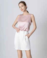 40 Momme Silk Bermuda Shorts White