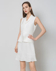 40 Momme V-Neck Silk Vest White