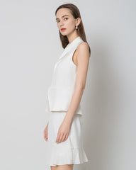 40 Momme V-Neck Silk Vest White