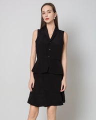 40 Momme V-Neck Silk Vest Black