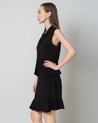 40 Momme V-Neck Silk Vest Black