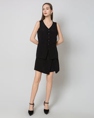 40 Momme Mini Wrap Silk Skirts Black