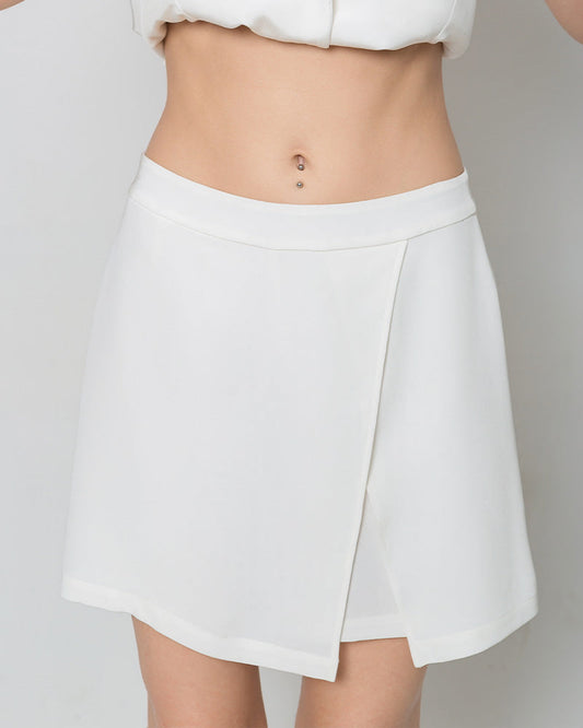 40 Momme Mini Wrap Silk Skirts White