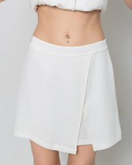 40 Momme Mini Wrap Silk Skirts White