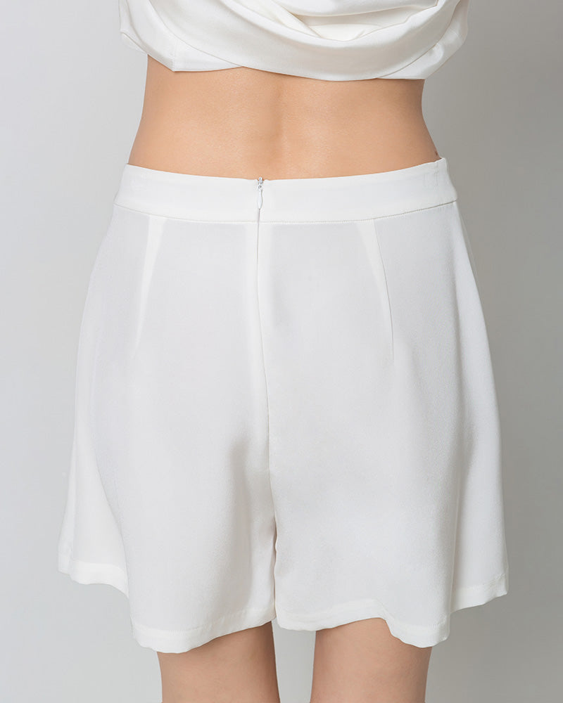 40 Momme Mini Wrap Silk Skirts White