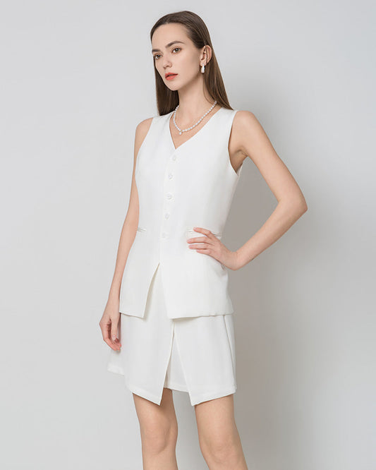 40 Momme Mini Wrap Silk Skirts White