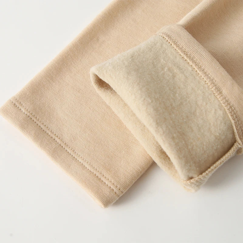 Silk Thermal Mock-Neck Top Beige