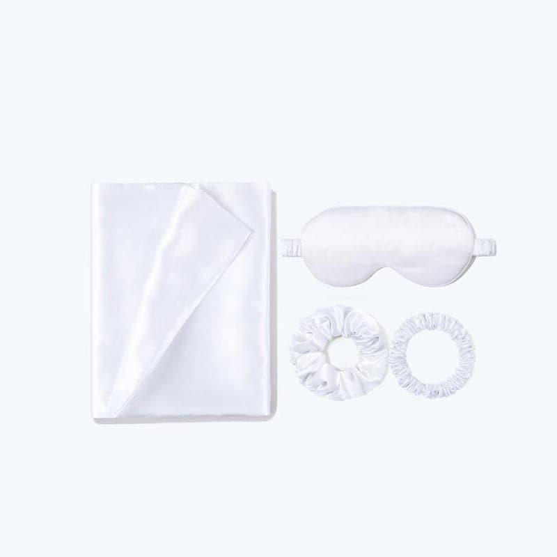 Silk Travel Suit 3 PCS Scrunchy Pillowcase And Eyemask Ivory