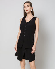 40 Momme Silk Blazer Vest Black