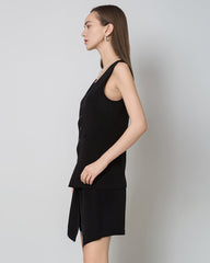 40 Momme Silk Blazer Vest Black