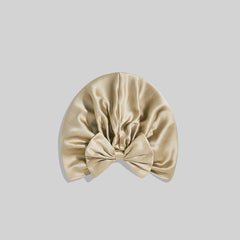 Silk Vintage Bow Knot Sleep Cap Champagne