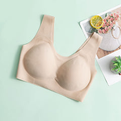 Skin-Friendly Wireless Silk Bra Beige
