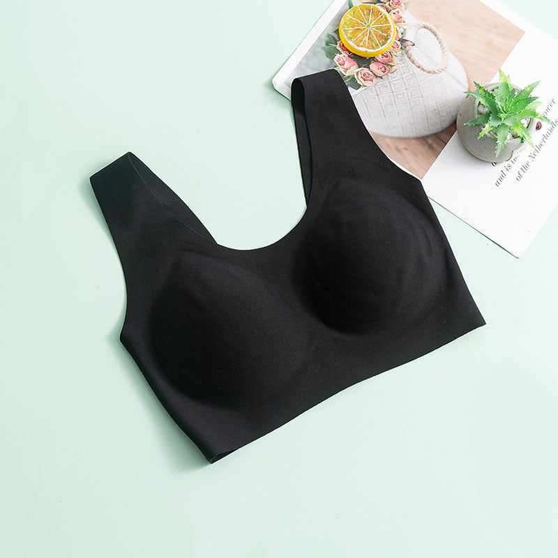 Skin-Friendly Wireless Silk Bra Black