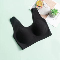 Skin-Friendly Wireless Silk Bra Black