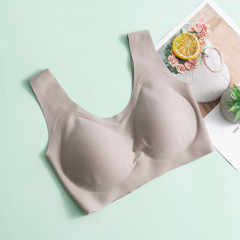Skin-Friendly Wireless Silk Bra Grey