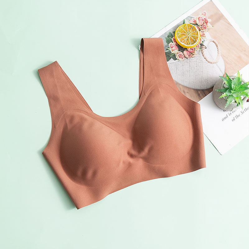 Skin-Friendly Wireless Silk Bra Orange