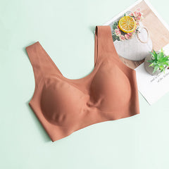 Skin-Friendly Wireless Silk Bra Orange
