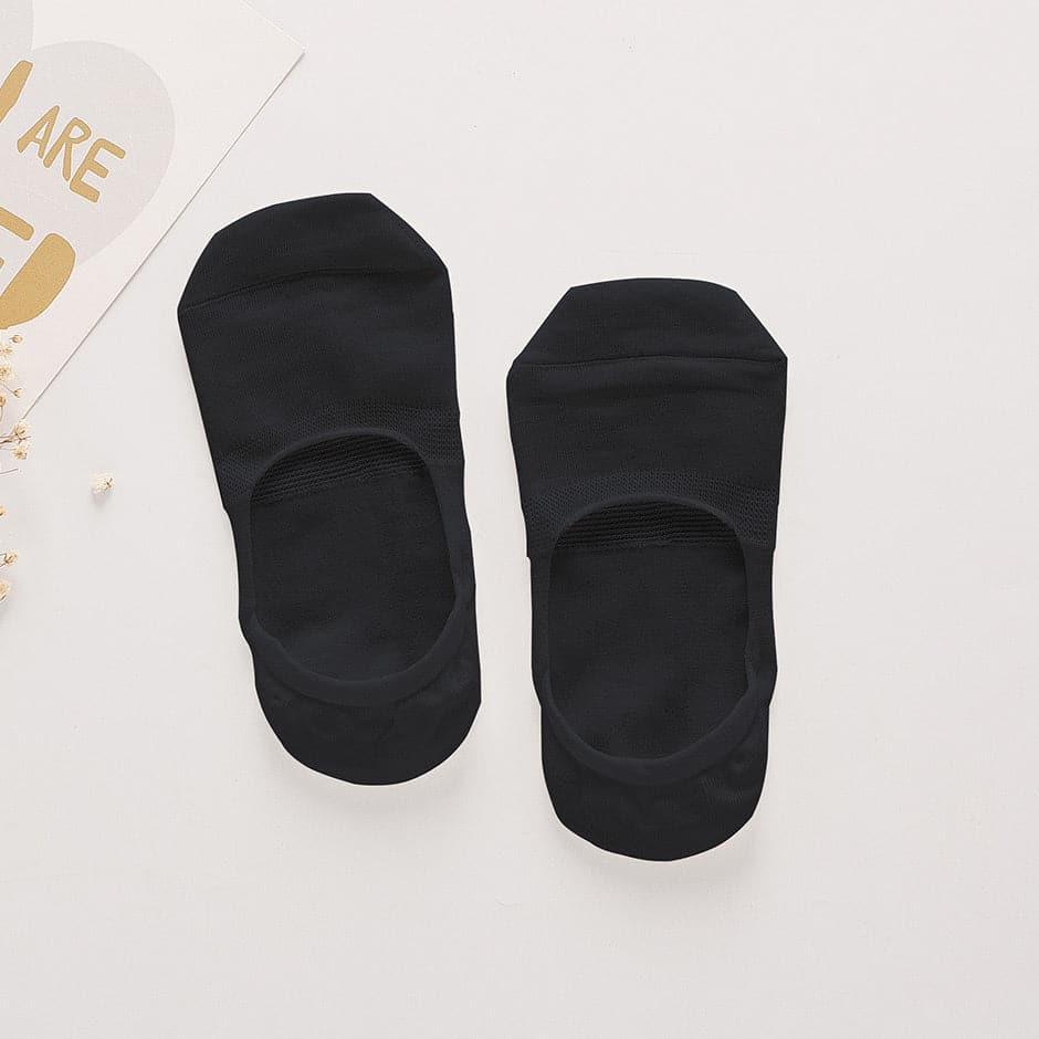 Skin-friendly Women's Silk Invisible Boat Socks Black