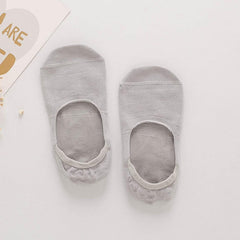 Skin-friendly Women's Silk Invisible Boat Socks Grey