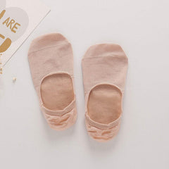 Skin-friendly Women's Silk Invisible Boat Socks Pink