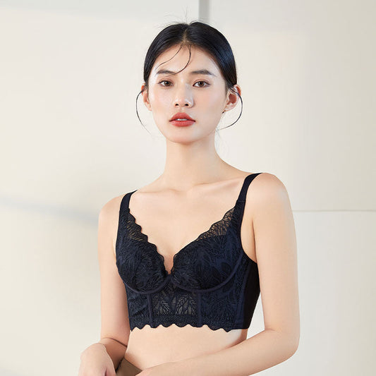 Soft 100% Silk Bra for Women Black