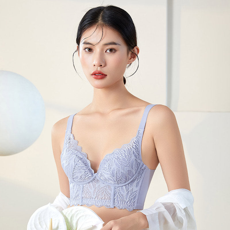 Soft 100% Silk Bra for Women Blue