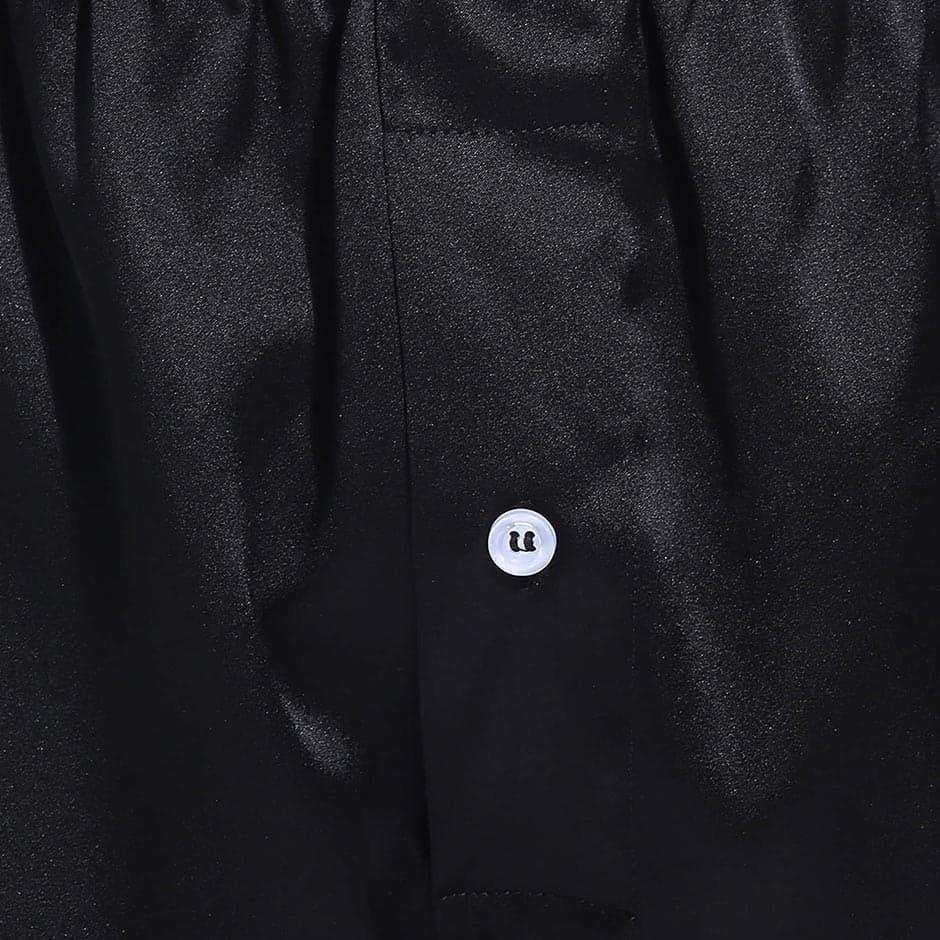 Soft Comfy Fitted Draping Silk Boxer for Men Black