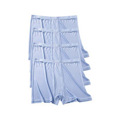 Soft Silk Knitted Boxer Shorts 4Pcs for Men Blue