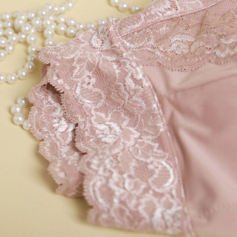 Sports Lace Breathable Silk Bra Pink