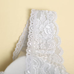 Sports Lace Breathable Silk Bra White