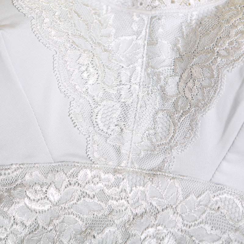 Sports Lace Breathable Silk Bra White