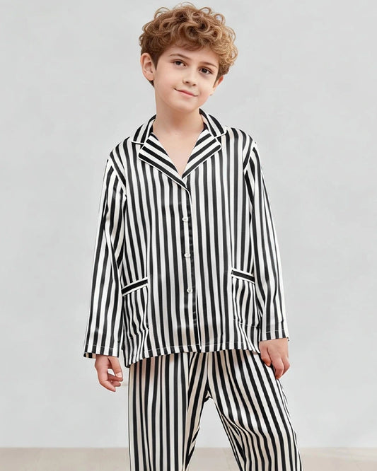 Kid's Stripe Silk Pajama Set