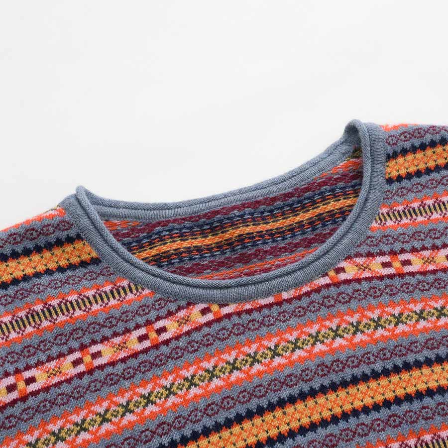 Striped Round Collar Cashmere Sweater