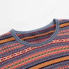 Striped Round Collar Cashmere Sweater