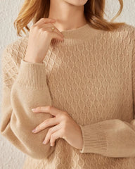 Textured Knit Pattern Cashmere Sweater
