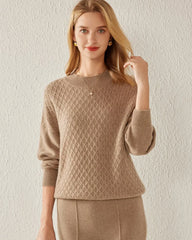 Textured Knit Pattern Cashmere Sweater