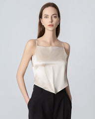 Tie Back Square Neck Silk Camisole Champagne