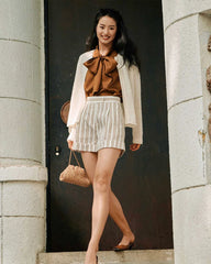 Tie Neck Sleeveless Silk Blouse