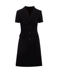 Triacetate A-Line Blazer Dress with Silk Lining
