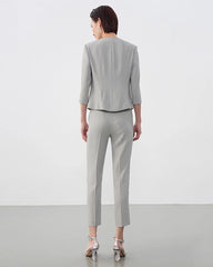 Triacetate Collarless V Neck Blazer