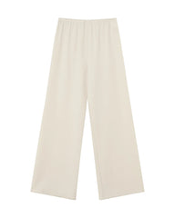 Triacetate Elastic Waist Wide Leg Pants