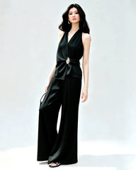 Triacetate Halter Draped Top
