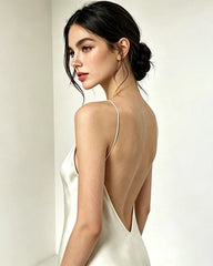 Triacetate Halter Maxi Dress with Silk Lining
