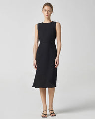 Triacetate Midi Dress with Asymmetric Hem